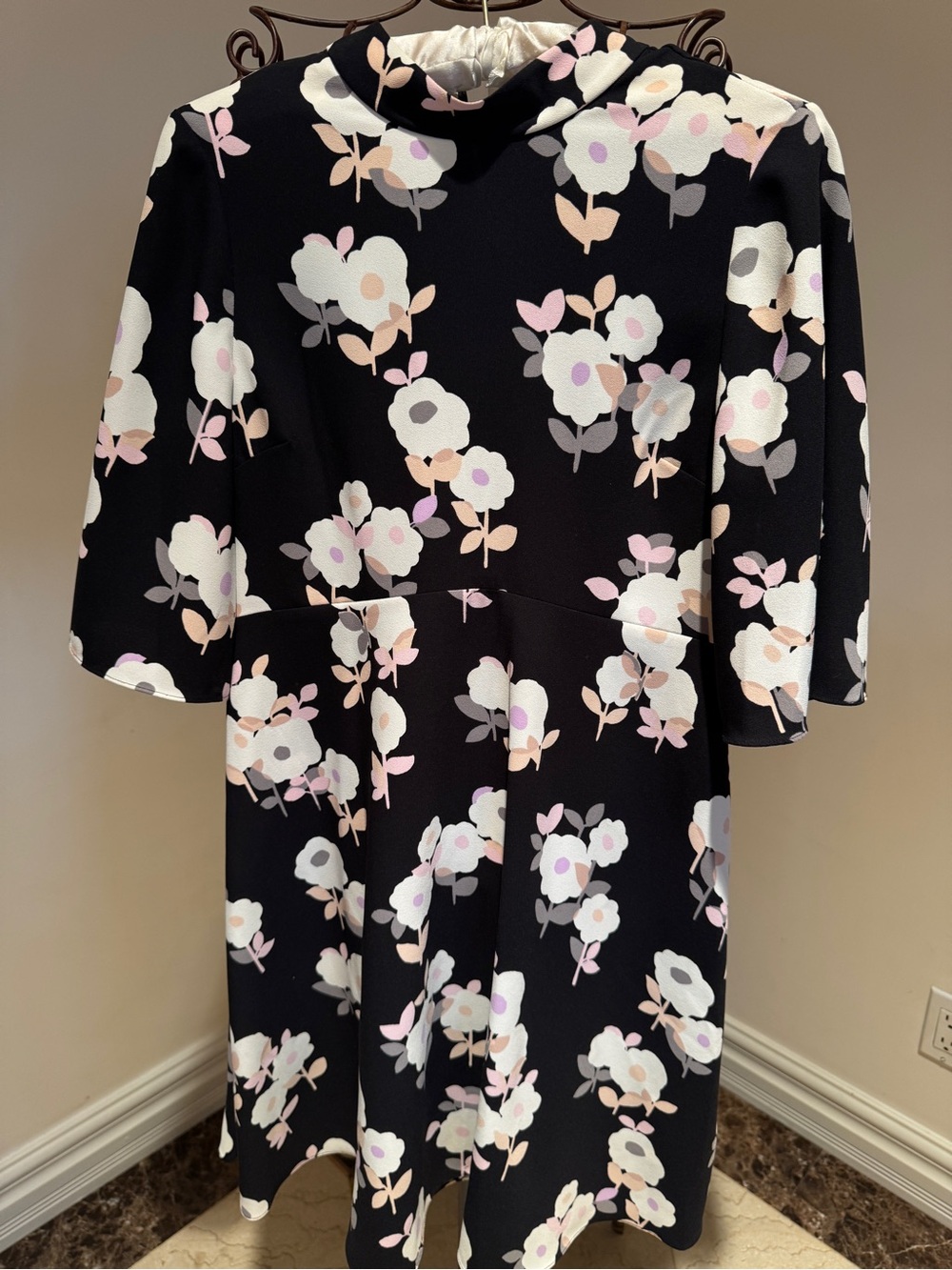Kate Spade Black Posy Floral Swing Dress